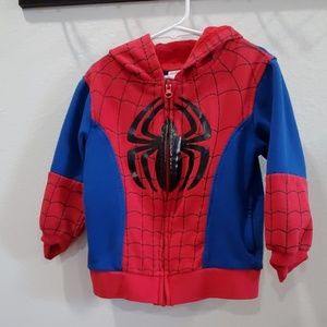 Spiderman hoodie with eye mask attached